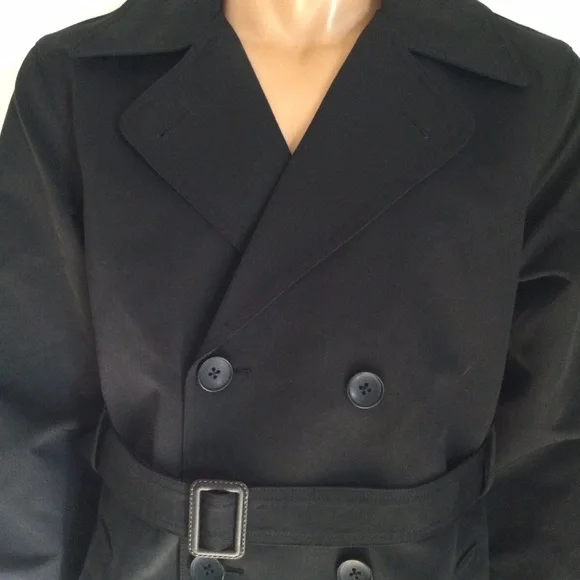 Stussy Double Breasted Men’s Black Trench Coat Size L